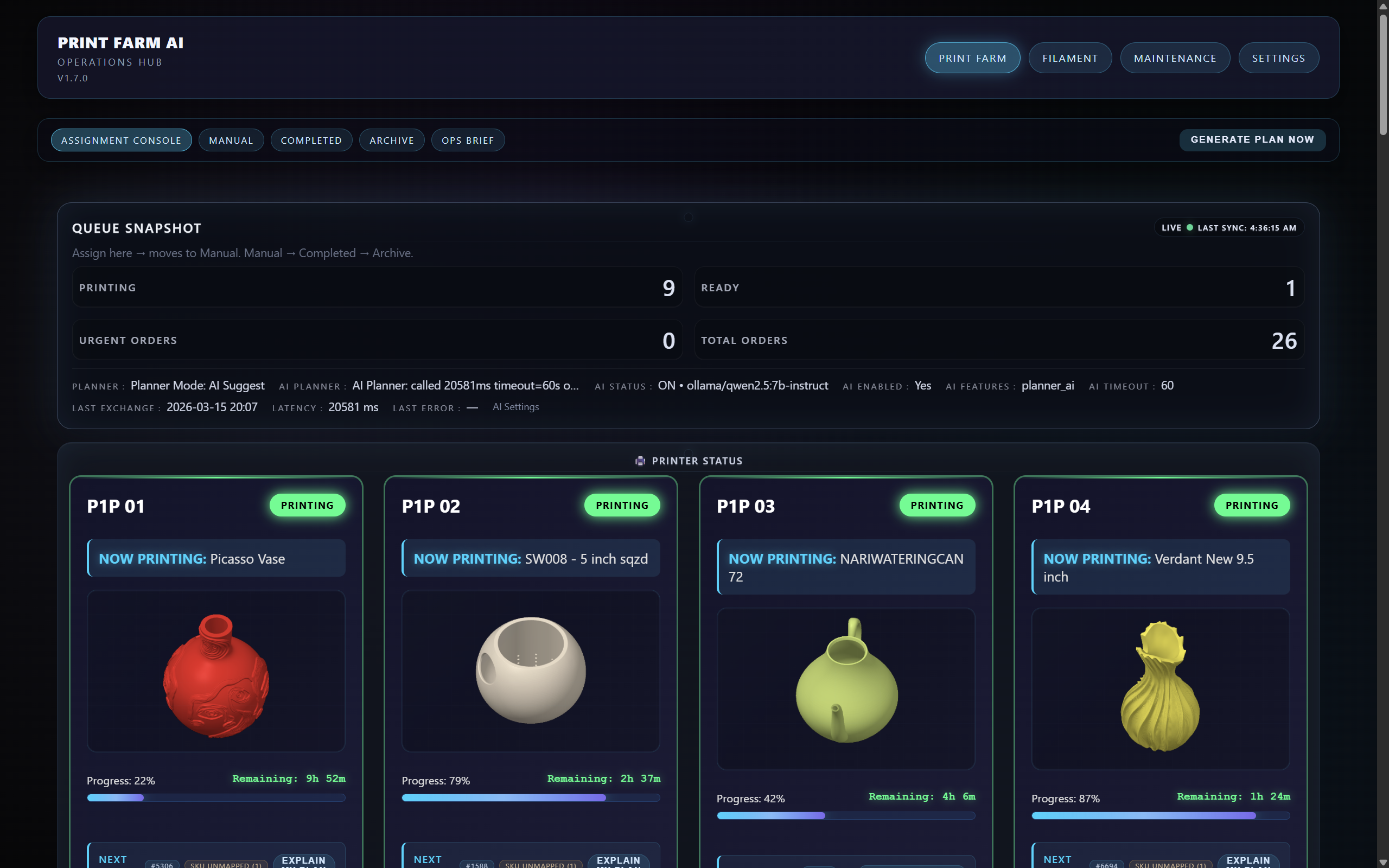 Assignment Console screenshot